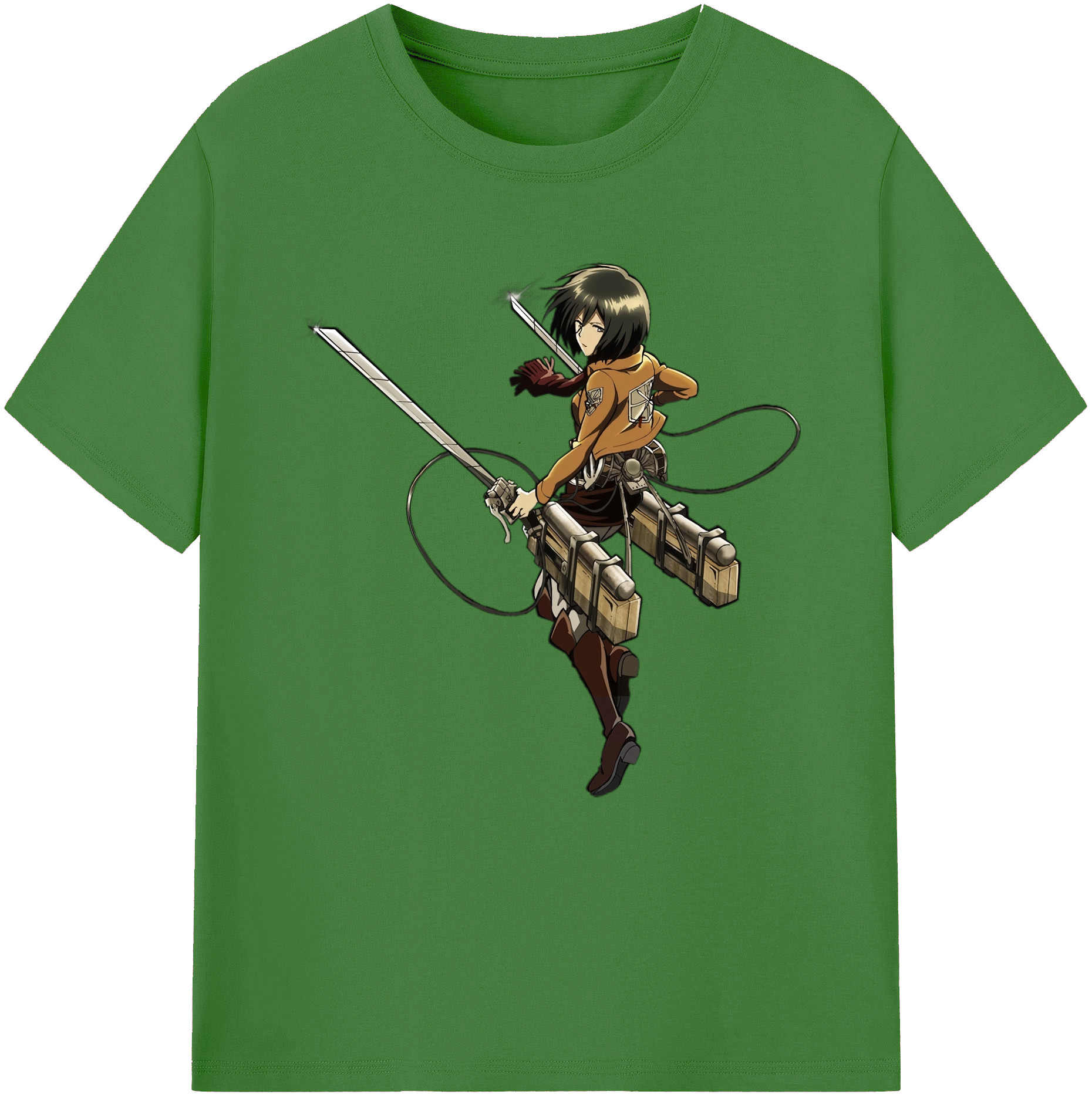 （画像用） 進撃の巨人 ミカサ·アッカーマン Attack on Titan Mikasa Ackerman レディースカジュアルプリントTシャツ（綿100％）